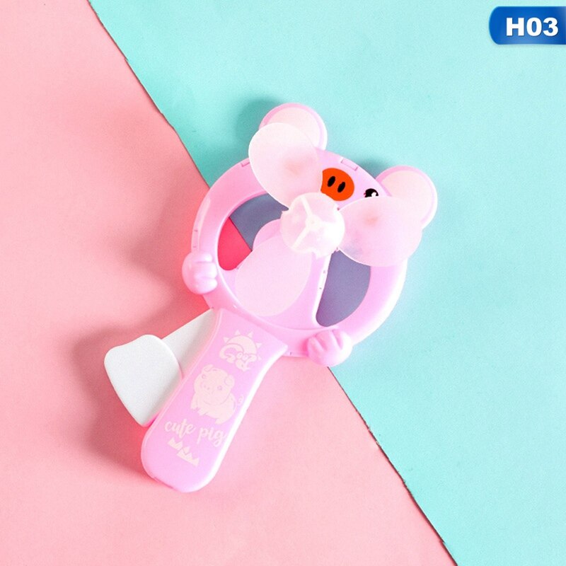 1PC Kids Mini Portable Cartoon Cubs Hand Pressure Fan Page Manual Handheld Summer Mini Cooling Air Conditioner for Children: 3