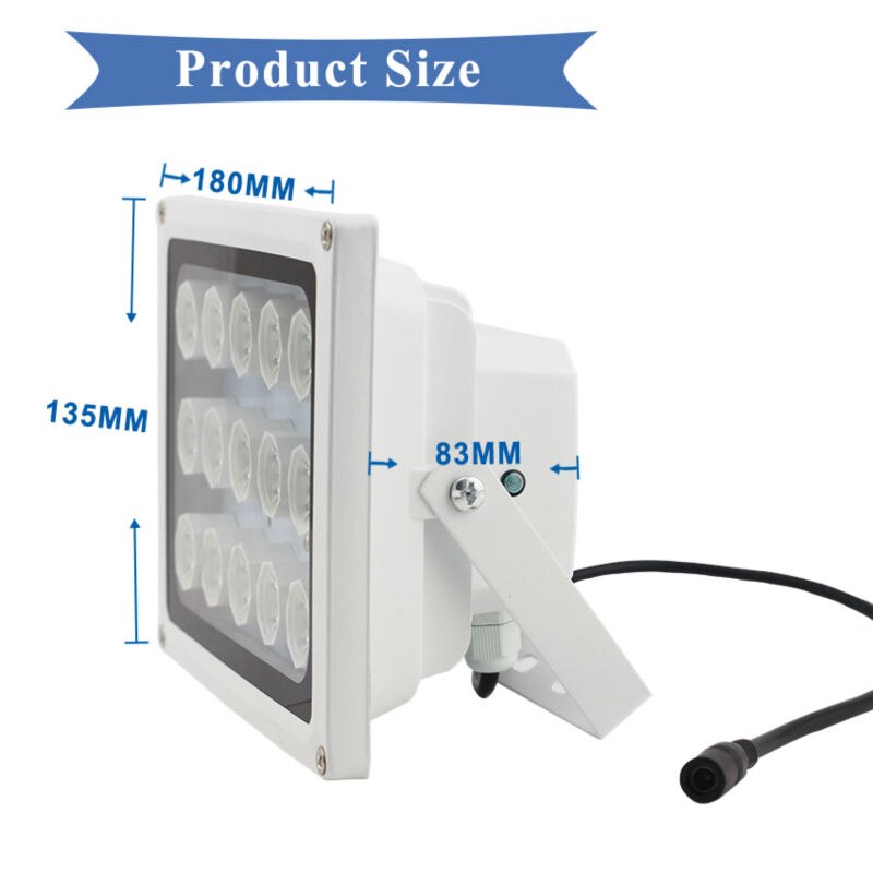 CCTV 15LED Array White light Illuminator Lamp 12V 15W Outdoor Night Vision for Security CCTV Camera