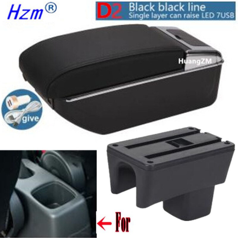 Centre Console Storage Box For Suzuki Swift 2005 Armrest Arm Rest Rotatable Car accessories: D2 style black line