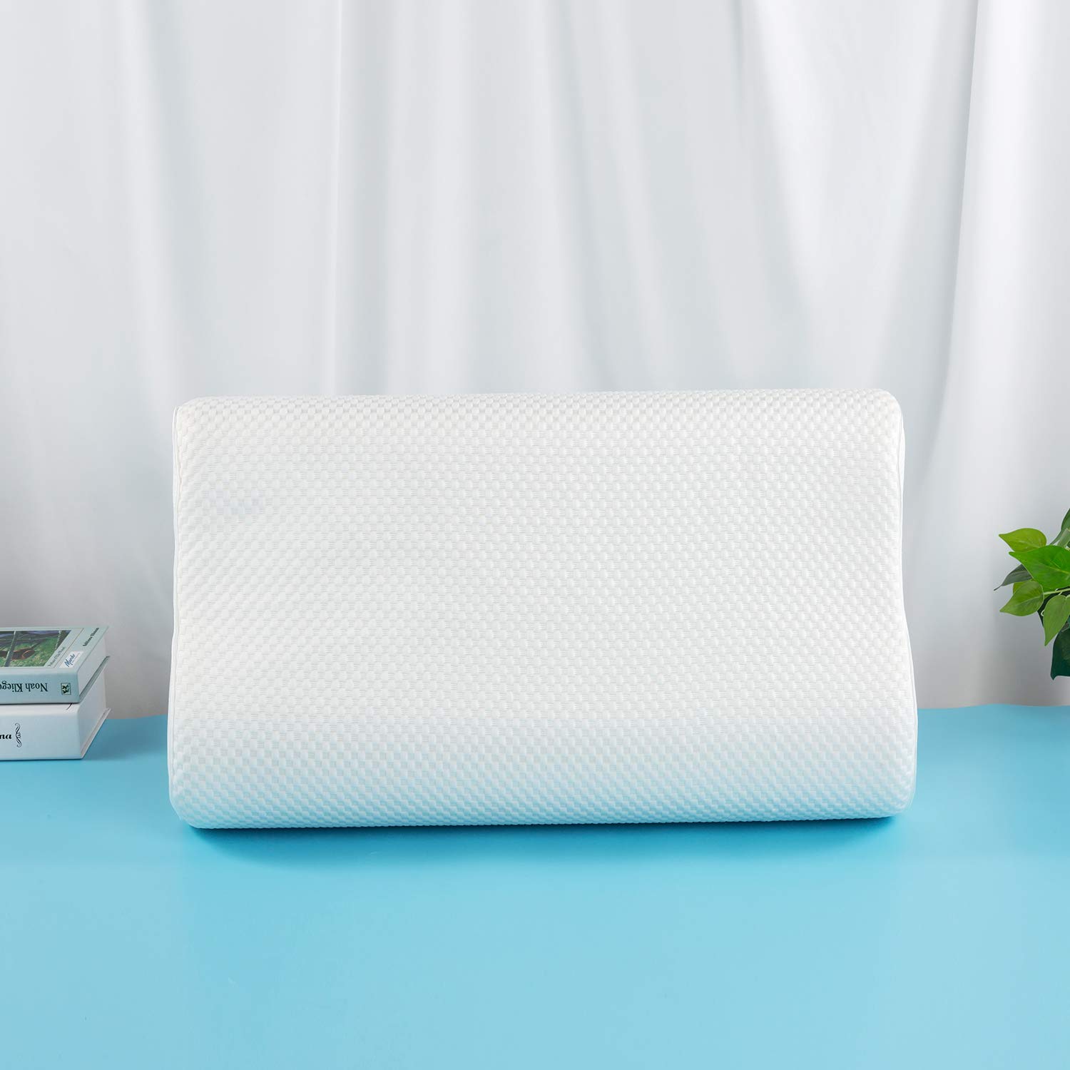 Memory Foam Pillow, Cervical Pillow for Neck Pain, Orthopedic Contour Pillow Support for Back, Stomach, Side Sleepers