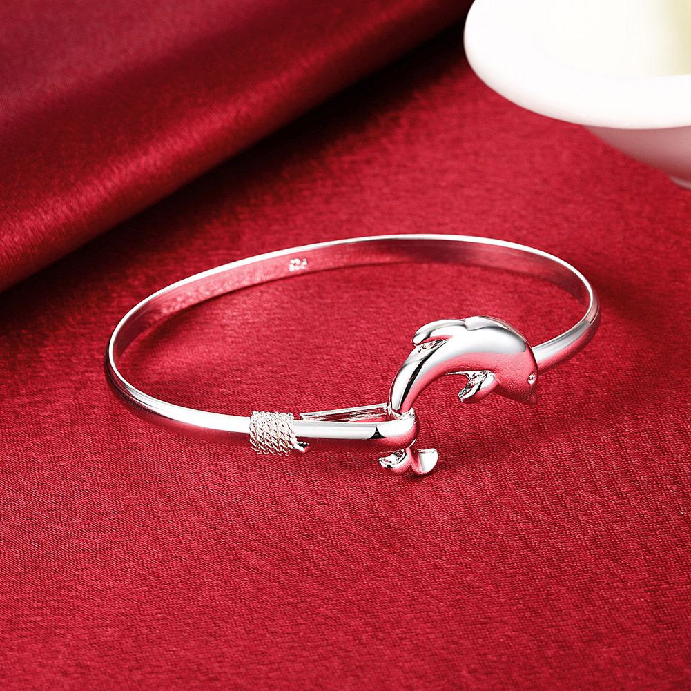 Bracelet en forme de dauphin pour femme et étudiante, bijou ajustable, mignon et fin, couleur argent, idéal comme de fête, Direct usine, 925