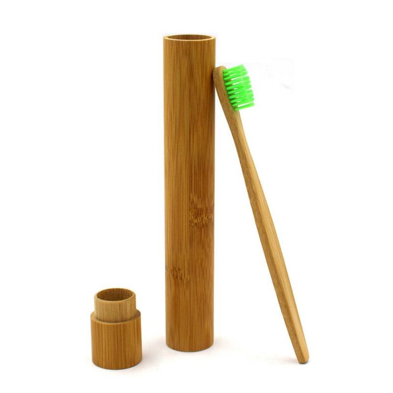 Herbruikbare Bamboe Buis Milieuvriendelijke Pot Draagbare Theebus Deksel Handgemaakte Natuurlijke Container Ronde Bamboe Tandenborstel Opbergdoos