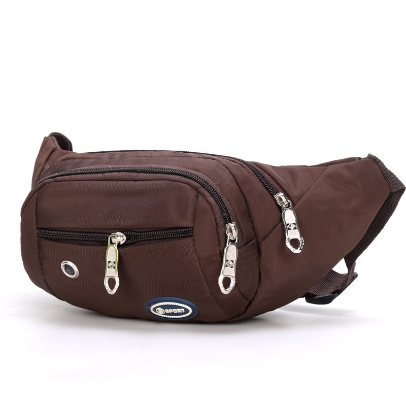 Marsupio da donna con foro per auricolare marsupio Oxford verde Neon fianchi da donna marsupi borse a Banana borse da viaggio Unisex rosa caldo: Dark Brown