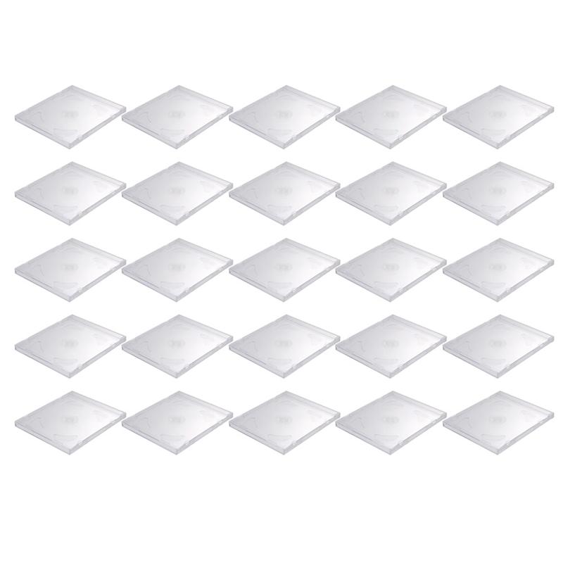 25PCS Clear CD Cases DIY DVD Packages Portable DVD Storage Boxes for Home Cinema Studio (Transparent)