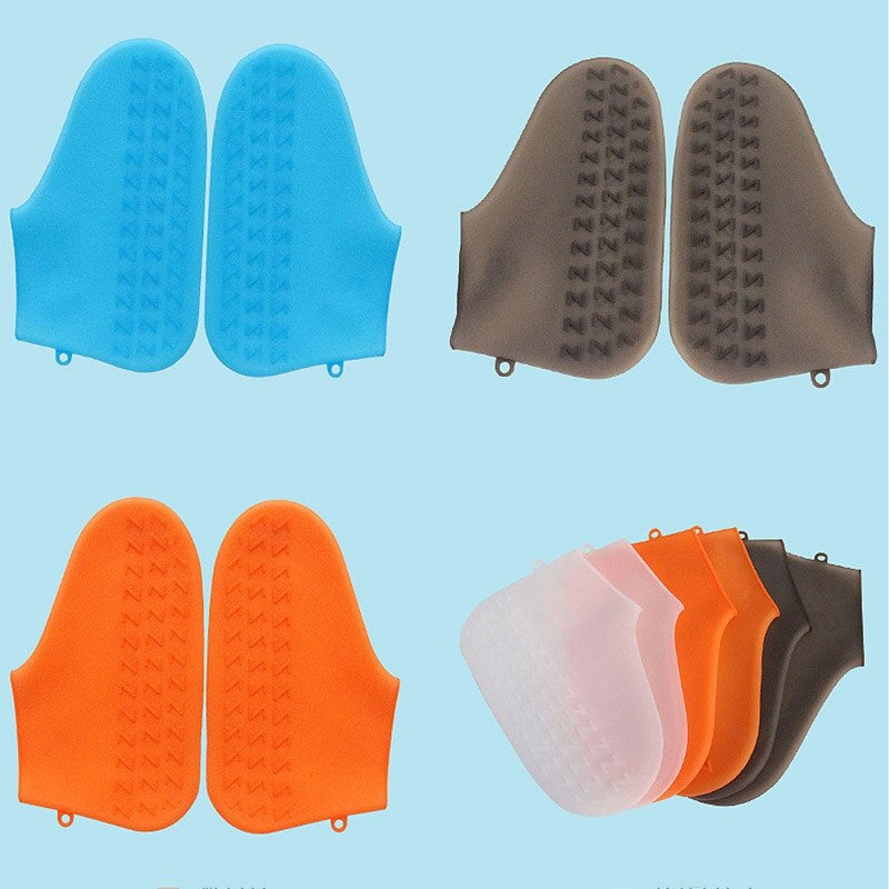 Reusable Elastic Silicone Overshoes Waterproof Shoe Cover Non-Slip Rain Socks Shoe Protectors Unisex Shoes Outdoor Protection