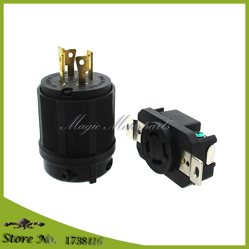Generator Receptacle Twist Lock 20A 20AMP 125/250V NEMA L14-20R &amp; L14-20P 4 Prong Locking Plug 20A 125/250V UL Approval