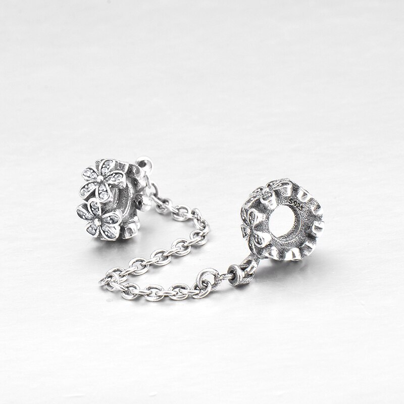 925 Sterling Silber blümchen DIY für Sicherheit Kette Perlen Fit Original Europäischen Charme Armband Schmuck machen
