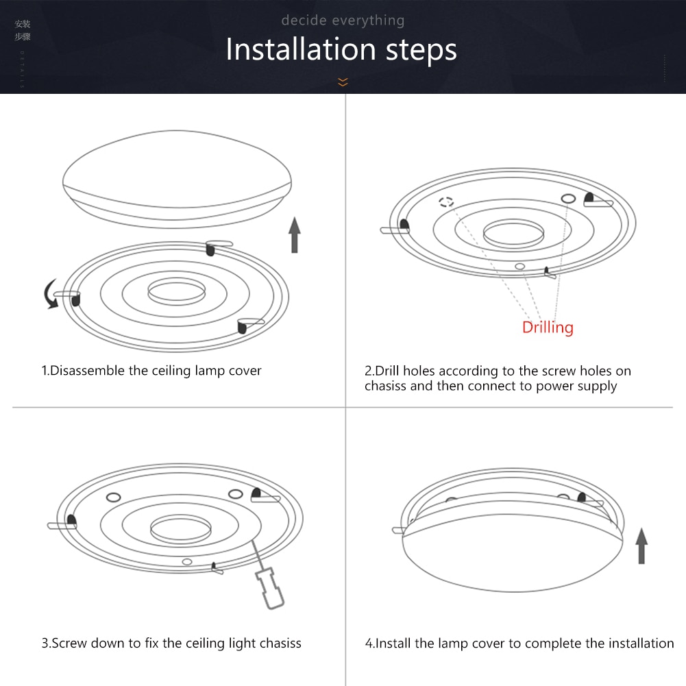 LED Ceiling Light 72W 36W 24W 18W 12W Down Light Surface Mount Panel Lamp AC 220V Modern Lamp For Home Decor Lighting