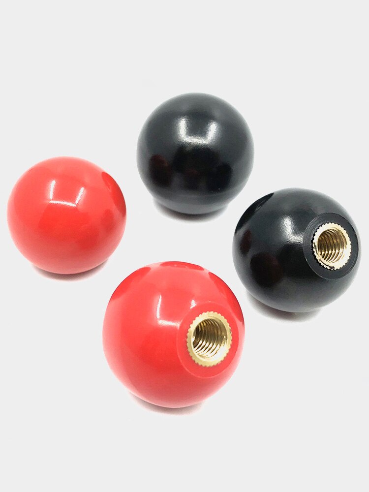 2 stück rot-schwarzer kugelhebelknopf mit kupferkern / bakelitkern / eisenkern, ersatz-rundgriff für werkzeugmaschinen  m4 m5 m6 m8 m10 m12