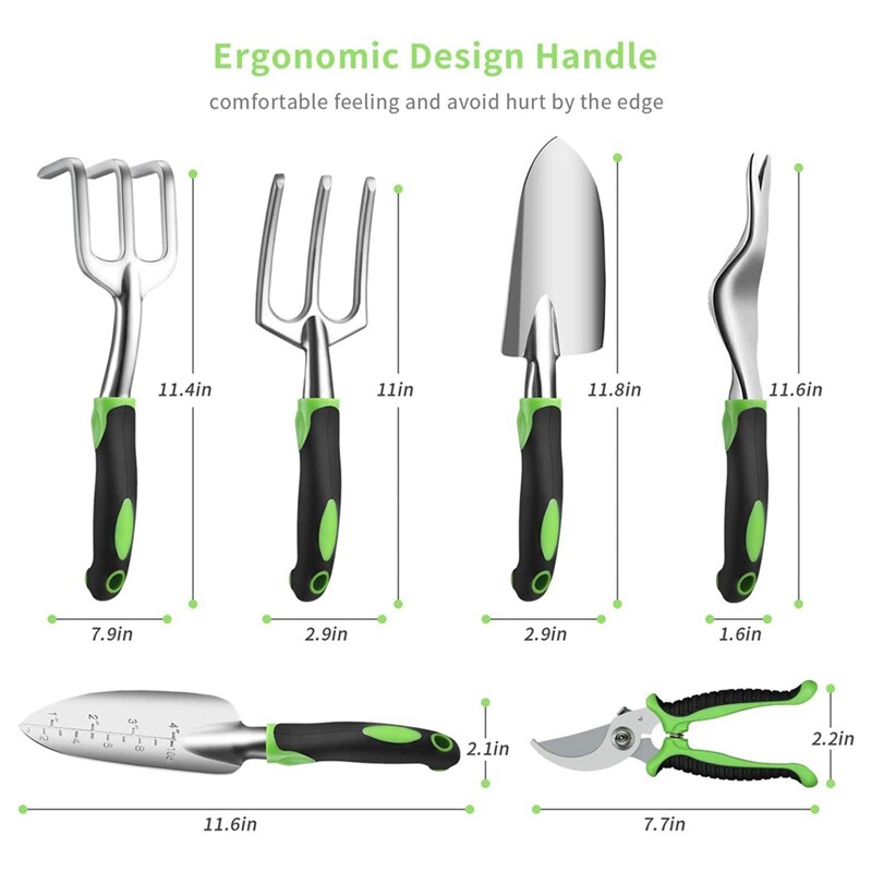 Garden Tools Set,6 Pieces Outdoor Gardening Hand Tool Kit,Gardening Tools Set For Women And Men,Including Shovel, Rake