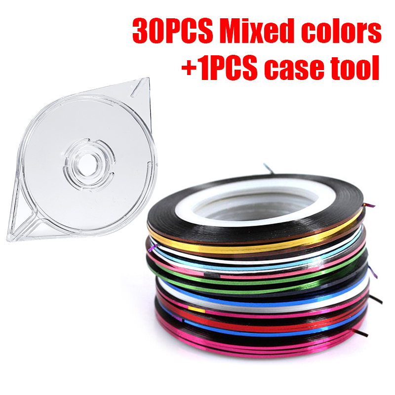Elecool Draagbare Transparante Nail Art Striping Tape Line Case Box Holder Uv Gel Manicure Nail Art Accessoires