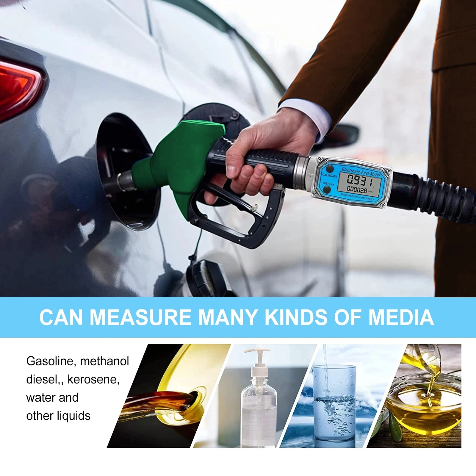 Digital Turbine Water Flow Meter Flowmeter Gauge PCB Electronic Flow Indicator Sensor Counter for Petrol Fuel Kerosene Methanol