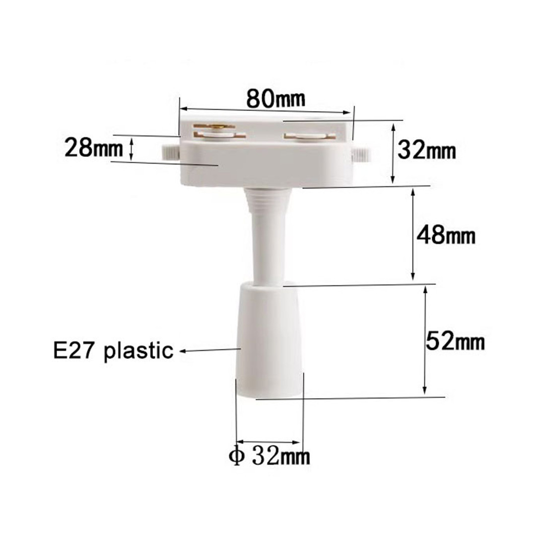 Set van 1/5/10/20 verstelbare  e27 -railspots, zwart-wit, 1- fase , 2 draden, eenvoudige lamp, verwisselbare lampjes,  e26 kunststof rails.