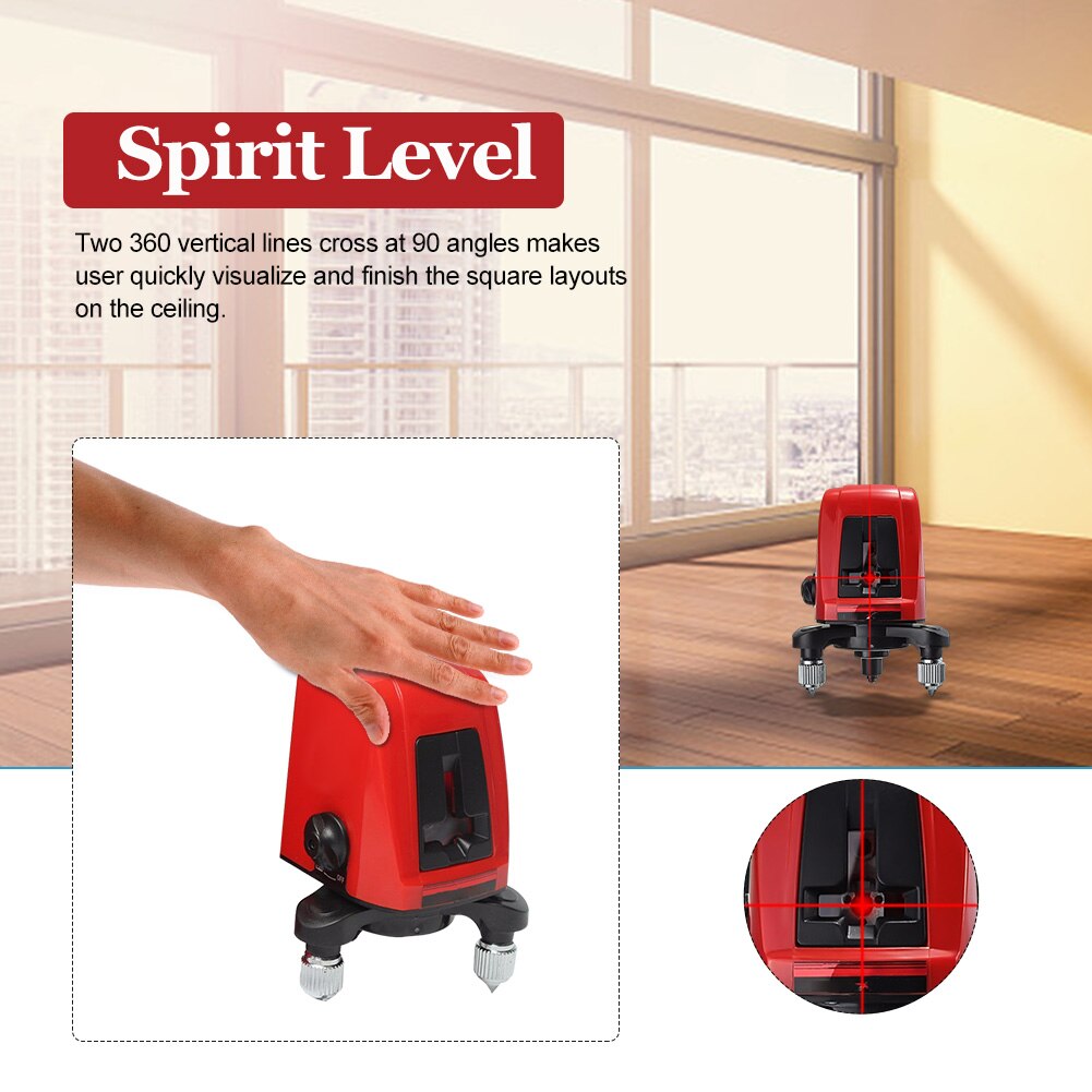 For Ceiling Tile Self Balancing Measuring Tool Portable Horizontal Vertical Construction Green Beam 360 Rotary Cross Line Level