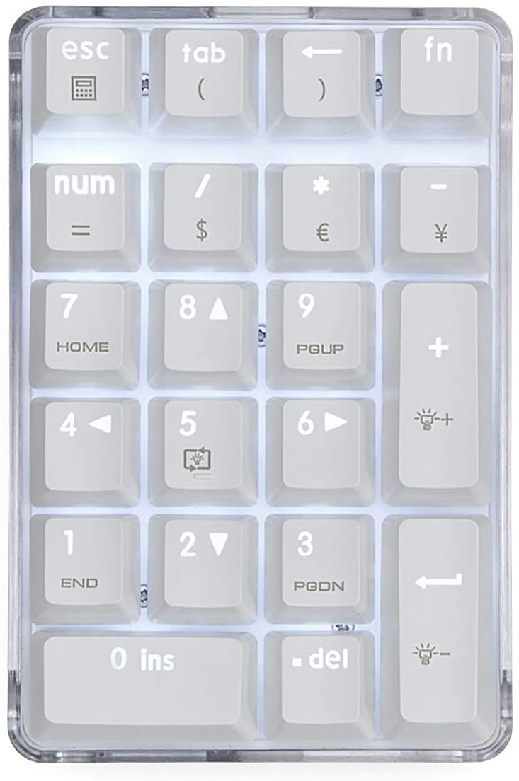 Pavé numérique, clavier numérique filaire USB mécanique avec pavé numérique à 21 touches rétroéclairé blanc pour ordinateur portable ordinateur de bureau approuvé