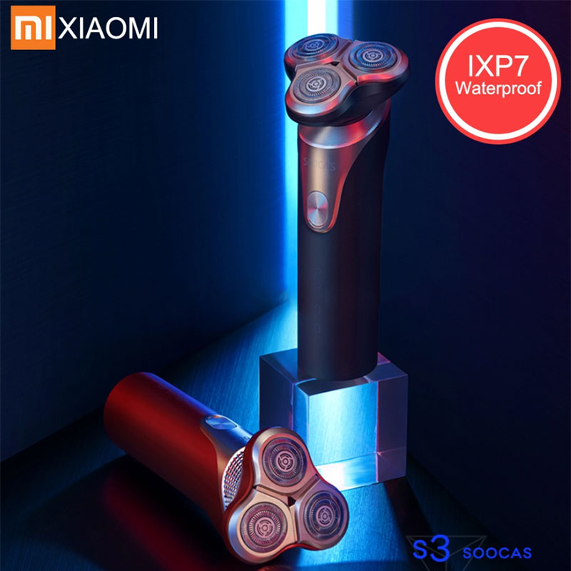 Xiaomi SOOCAS S3 golarka elektryczna dla mężczyzn 3 głowica tnąca robić golenia na sucho bezprzewodowa USB akumulator wodoodporna maszynka robić golenia