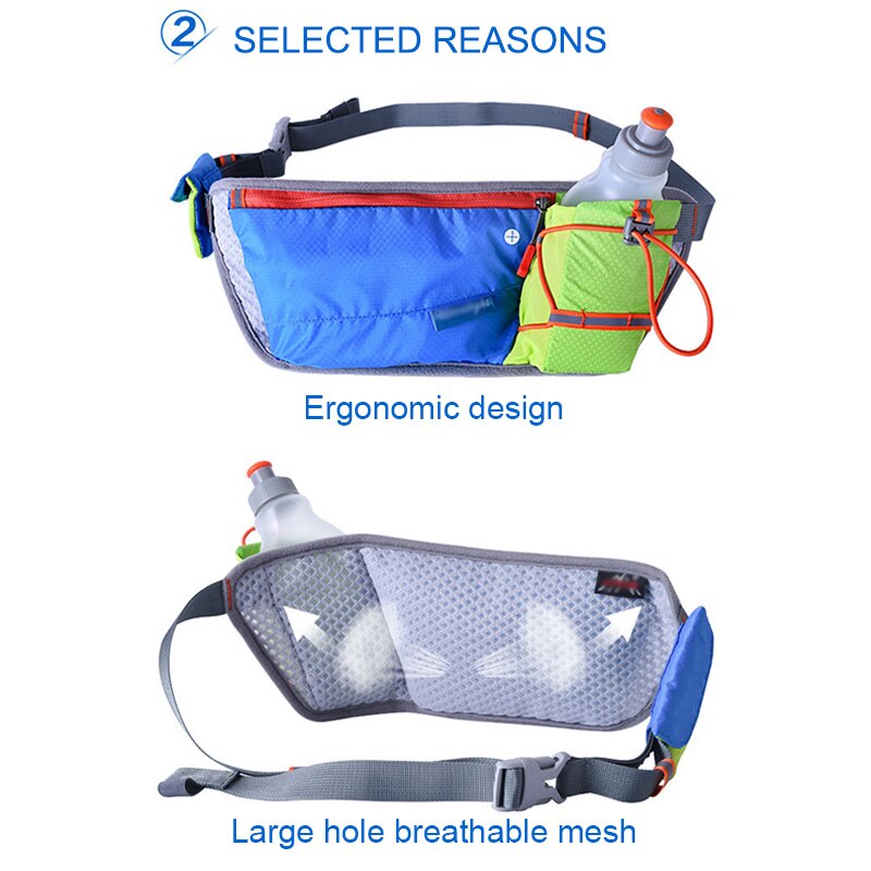 Running Marathon Waist Bag Sports Climbing Hiking Racing Gym Fitness Lightweight Hydration Belt Water Bottle Hip Waist Pack