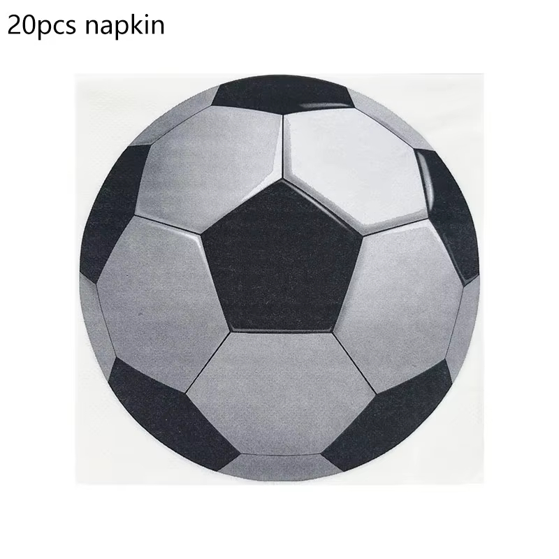 Voetbal Verjaardag Wegwerpservies Voetbal Papieren Borden Kopjes Servetten Tafelkleed Banner Sport Voetbal Thema Feestdecoratie: Dark Gray
