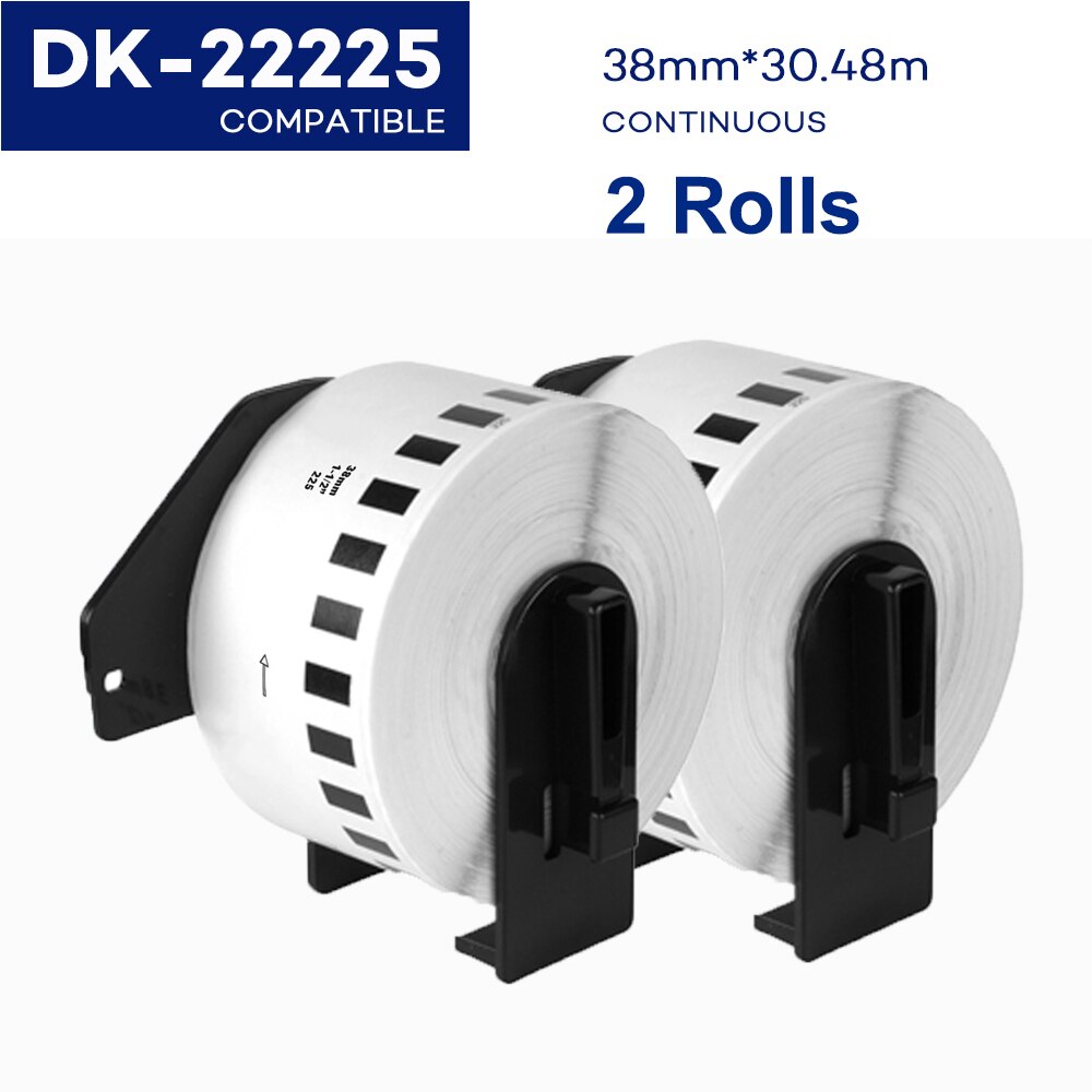 2 etykiety rolkowe kompatybilne z drukarką termiczną Brother QL570 DK 22205 DK11209 DK22205 ciągłe i wycinane standardowe etykiety adresowe: 2Rolls DK-22225
