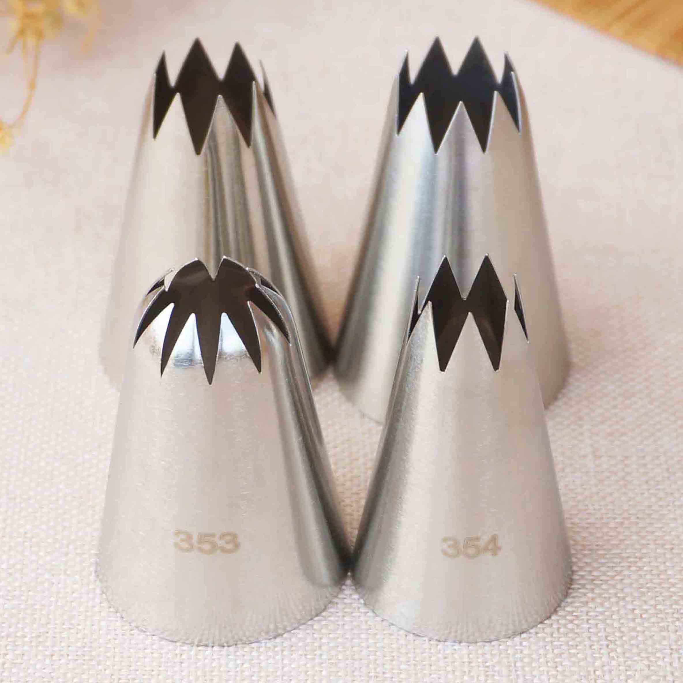 Boquilla de decoración de pasteles de estrella abierta, boquillas de acero inoxidable para glaseado y crema, boquillas para hornear, boquillas de pastelería de gran tamaño #359 #353
