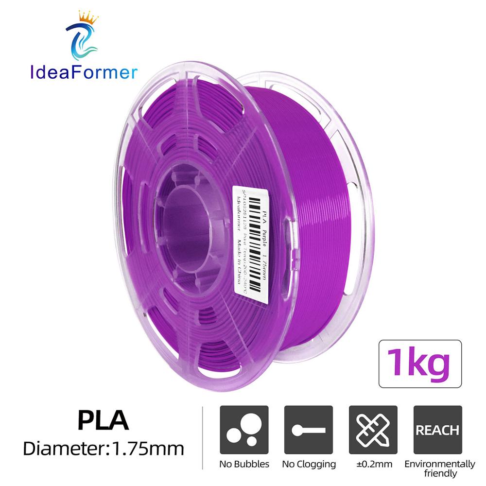Ideaformer 1.75Mm Pla Zijde-Pla Filament 1Kg Transparante Spool Multi-Coloured Verbruiksartikelen 3D Plastic Printing Materialen filamento.: PLA-Purple