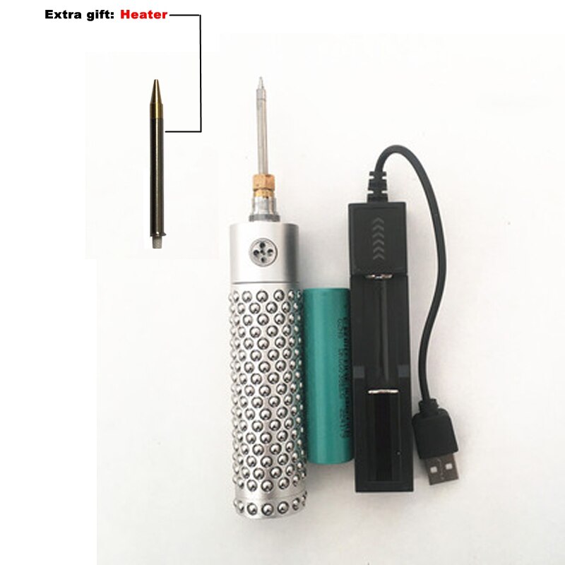 USB high-power battery electric soldering iron, wireless charging electric soldering iron, 18650 battery power supply. Removable: Silver