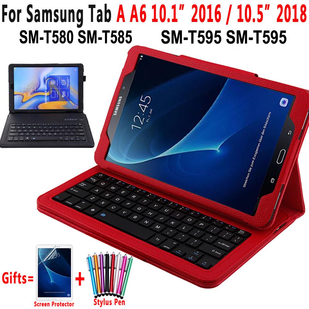 Bluetooth Keyboard Leather Case for Samsung Galaxy Tab A A6 10.1 10.5 T580 T585 SM-T580 SM-T585 Cover Funda