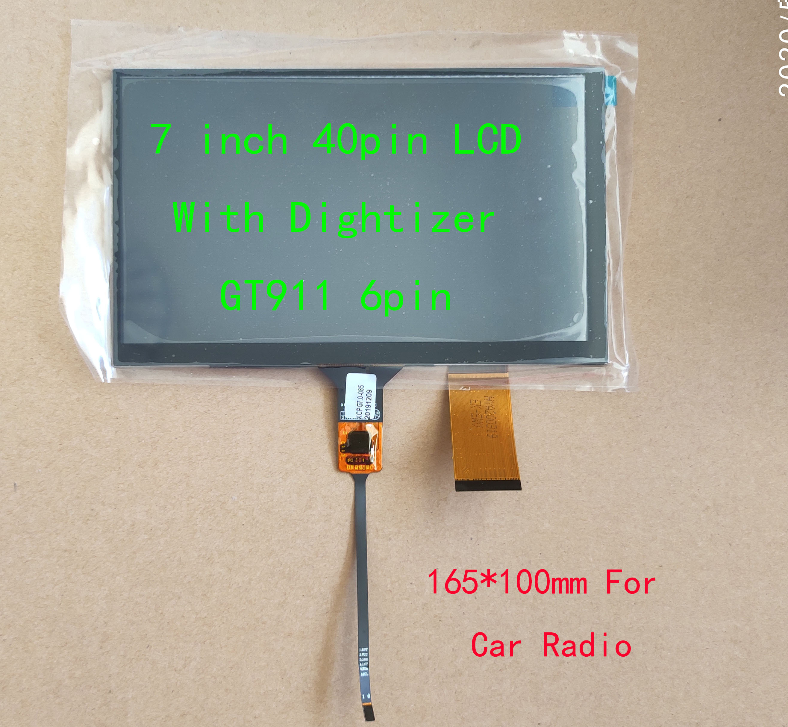 Pantalla LCD de 7 pulgadas para navegación de coche Universal, 40 Pines, 1024x600, con pantalla táctil capacitiva, 165x100mm, ultrafina, 3,5 MM, GT911, 6 pines