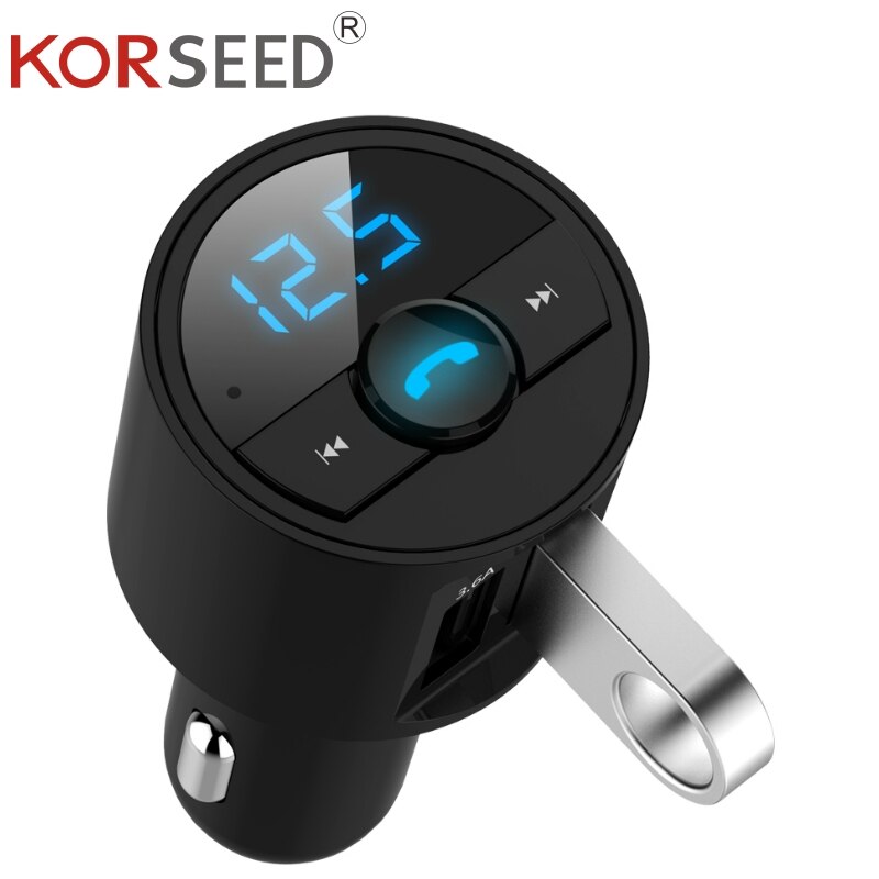 Bluetooth car kit FM transmitter MP3 player with LED dual USB 3.1A fast charging voltage display TF music U disk AUX playback