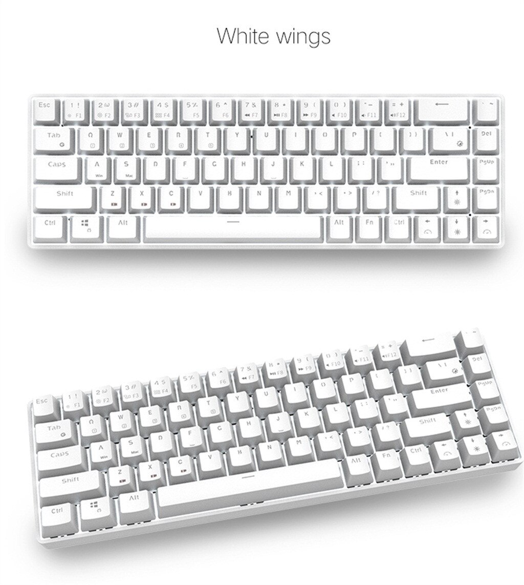 Portable Bluetooth Wireless Dual Mode Mechanical RGB Backlit Gaming Ergonomic Keyboard 68 Keys Bluetooth Gaming Keyboard Z0714