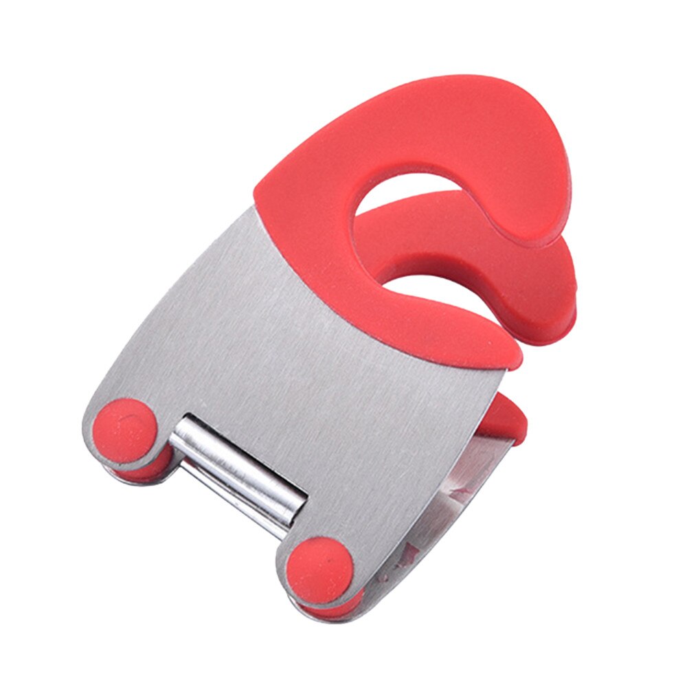 Anti-Scalding Spatula Clips Home Kitchen Stainless Steel Pot Pan Holder Spatula Clip Spoon Rest Pots Clip Kitchen Useful Hooks: Red