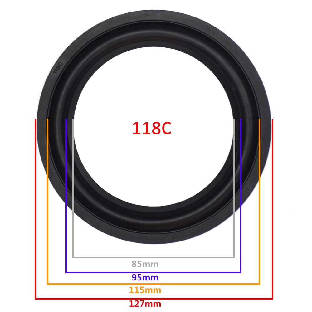 5 inch Rubber Speaker Surround Edge Woofer Repairing Folding Edge Subwoofer Ring DIY Repair Accessories Speaker Suspension: 2 Pieces / 118C