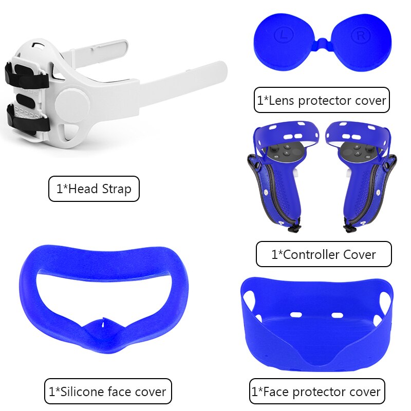 Adjustable Head Strap For Oculus Quest 2 Halo Strap With PowerBank Fixing Bracket Holder Headband For Oculus Quest2 Accessories: set 7