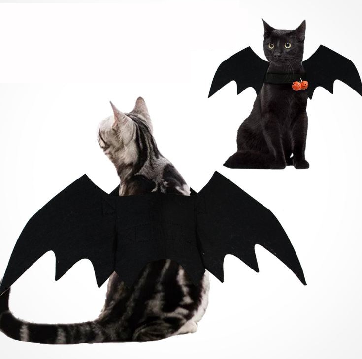 1Pc Halloween Pet Dog Costumes Bat Wings Black Cute Fancy Dress Cat Costume Pet Cosplay Clothing Cat Halloween Costume Bat Wings