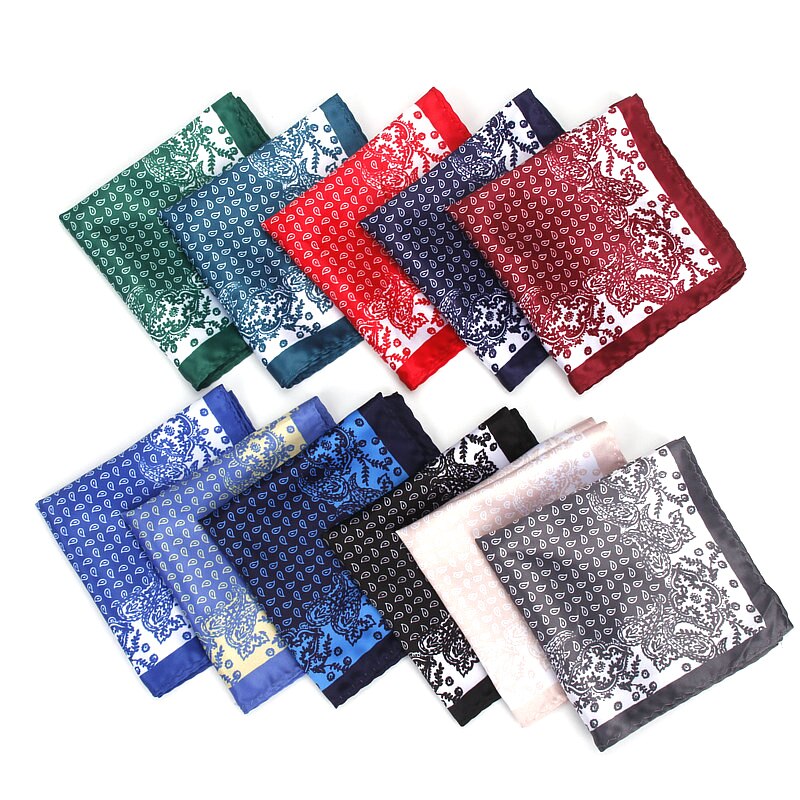 Neue herren Taschentuch Vintage Paisley Druck Tasche Platz Weiche Seide Taschentücher Hochzeit Party Business Hanky Brust Handtuch