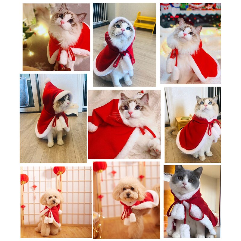 FATHIN Kerst Huisdier Mantel Honden Katten Rode Jas SML voor Alle Huisdieren