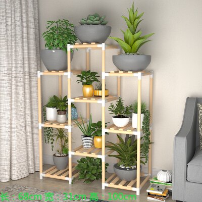 Louis Plant Selves Solid Wood Simple Assembly Indoor Living Room Multi-storey Solid Wood Balcony Modern: G2