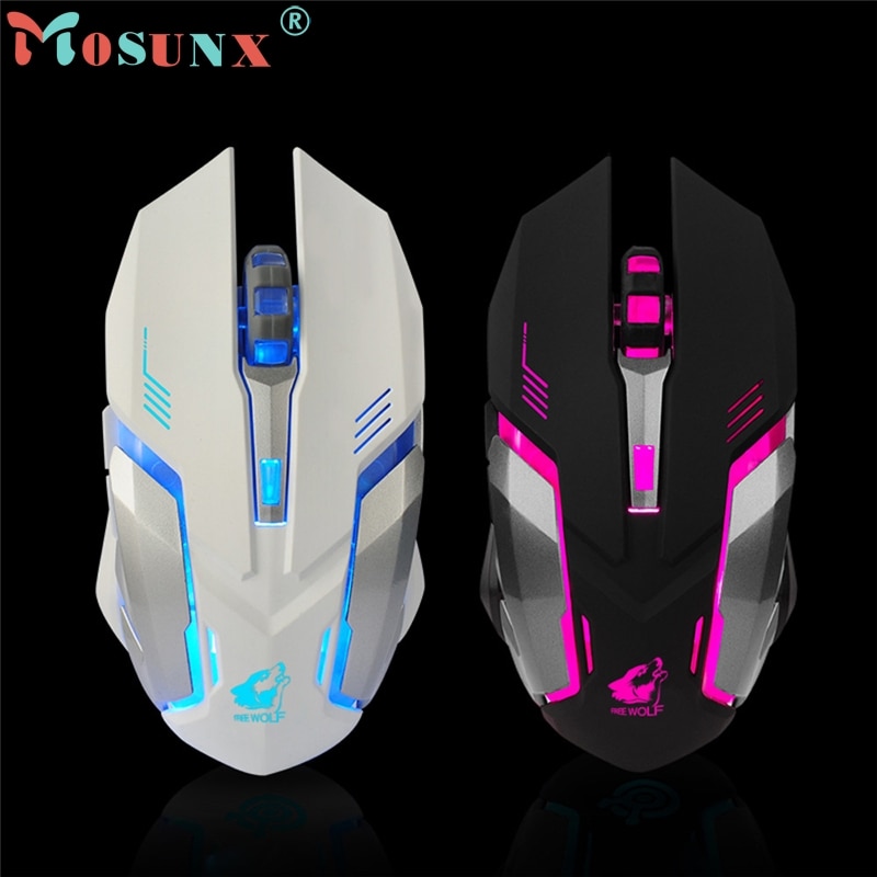 Mus raton genopladelig  x7 trådløs lydløs led baggrundsbelyst usb optisk ergonomisk gaming mus til pc bærbar computer mus