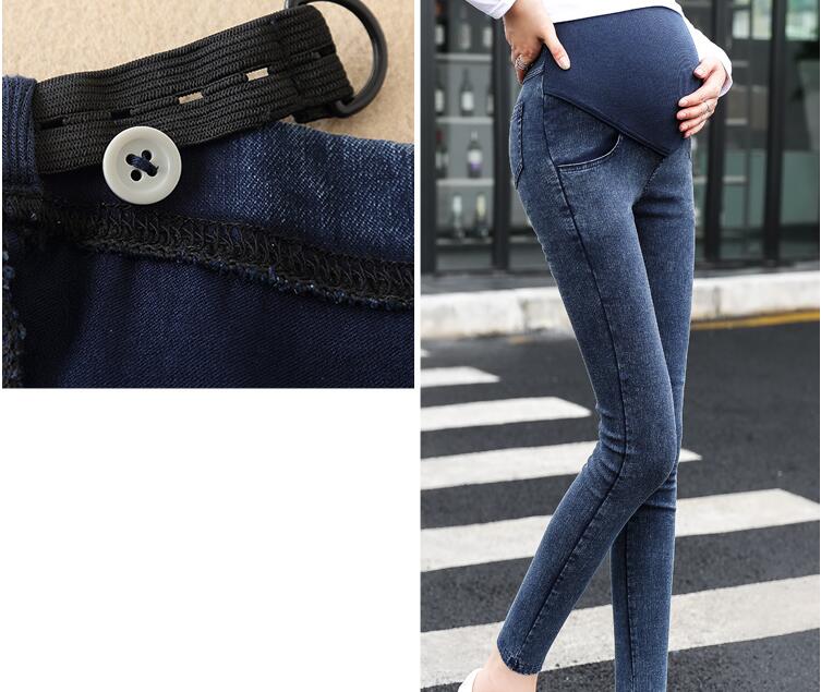 Maternity Pants for Pregnant Women Washed Skinny Jeans Pregnancy Pants Belly Snowflake High Elastic Stretch Denim Trousers