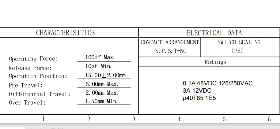 Microinterruttore impermeabile con cavo G303-130em serratura della porta di automobile che carica l'interruttore di controllo del mucchio