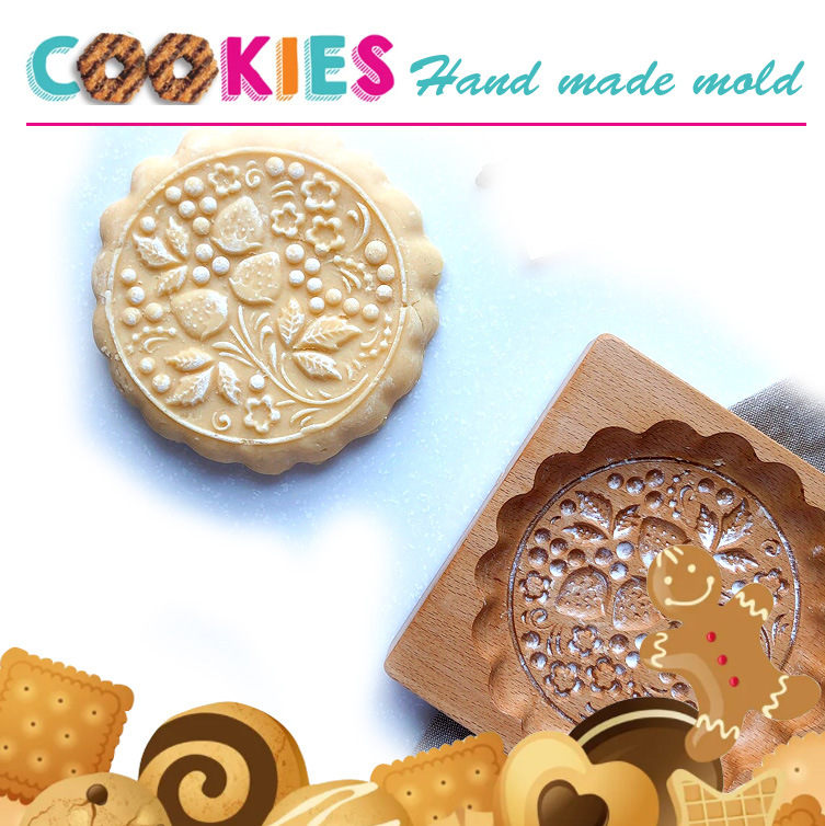 29 estilos molde de madera para galletas, cocina, hogar, molde para pastel de pan de jengibre, prensa navideña, moldes en relieve para galletas 3D, panadería M533: Rojo