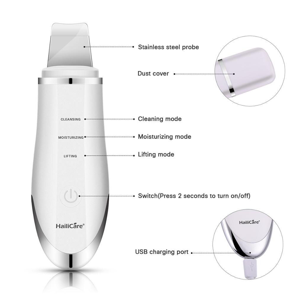 Ultrasonic Deep Face Cleaning Machine Skin Scrubber Remove Dirt Blackhead Reduce Wrinkles and spots Facial Whitening Lifting