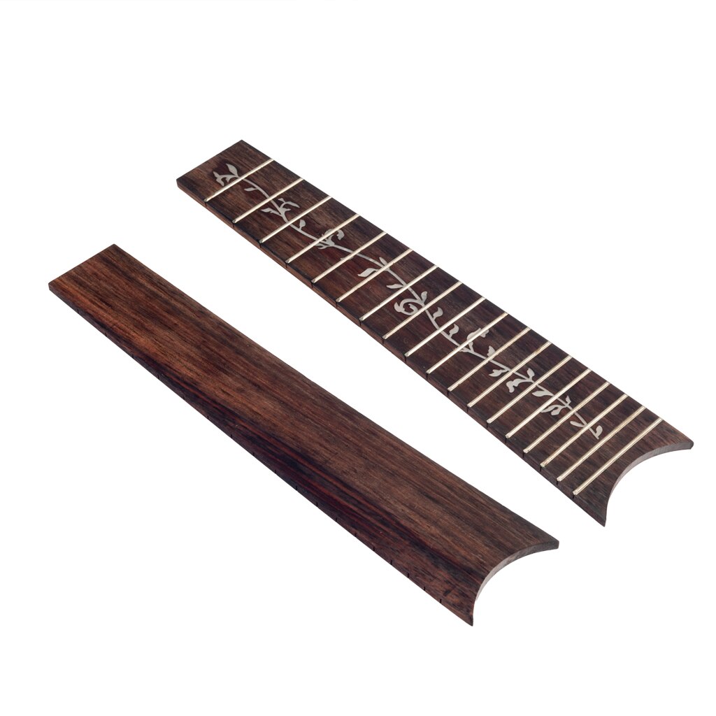 NAOMI DIY Ukulele Fingerboard Replacement Wooden Ukulele Neck Fretboard Solid Rosewood Ukulele Fretboard: Guitalele Tree