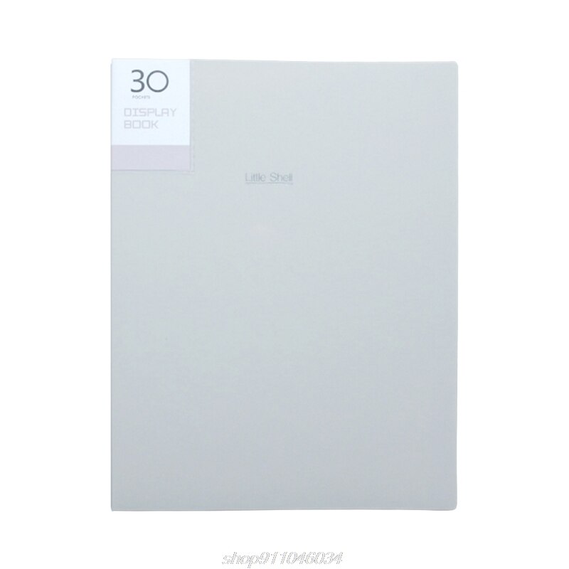 A4 Display Book 20/30/40/60 Pages Transparent Insert File Folder Document Storage Bag Office Supplies M09 21: Gray 30 Page