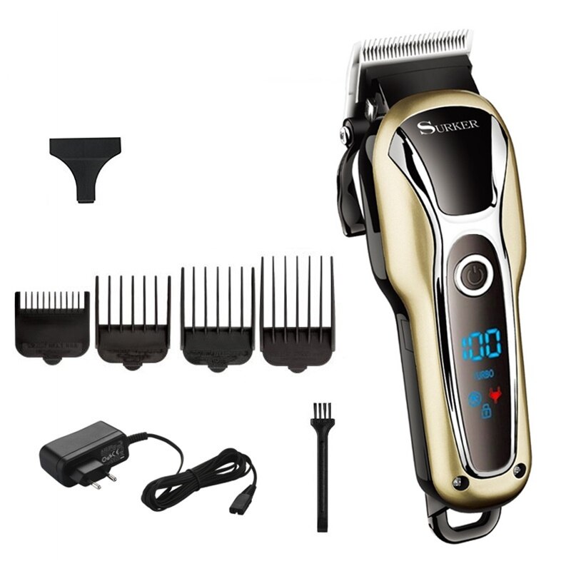 Turbo hair clipper barber hair trimmer electirc trimer electric hair cutter adjustable hair cutting machine haircut: 4pcs comb set