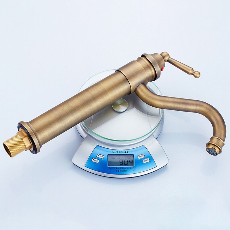 Antique Copper Basin Faucet Cold And Classic Style Bathroom Faucet Water Mixer Single Handle Deck Mounted Tap