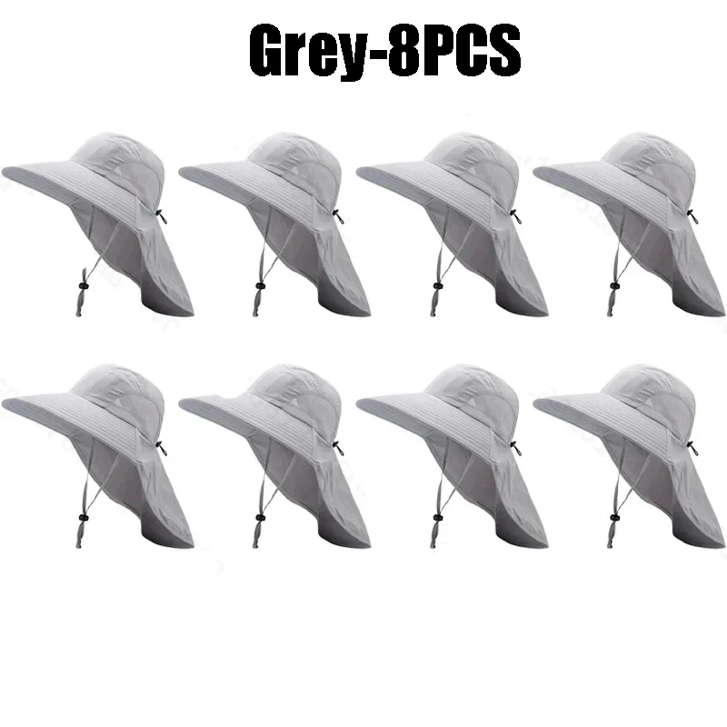 Cappello da sole estivo a tesa larga da uomo con protezione per il collo Cappello da pesca all'aperto Scialle Scialle Denim Copertura per il viso Protezione solare: Cachi
