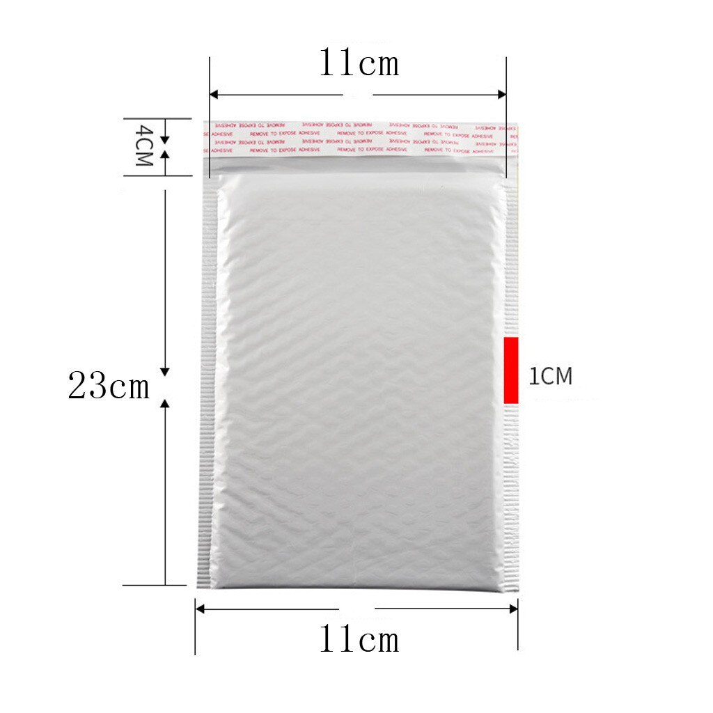 50Pcs Poly Bubble Envelop Kleuren Mail Verpakking Tassen Enveloppen Gevoerd Poly Mailer Self Seal Kleur Internet Tassen Mailers: WHITE11X23