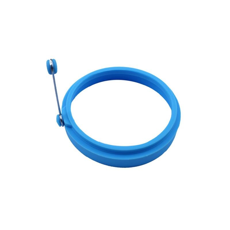 Fried Egg Pancake Shaper Egg Ring Mold Omelette Mold Egg Cooker Heart Star Shape Frying Egg Mould Cooking Kitchen Gadget: Silica gel blue