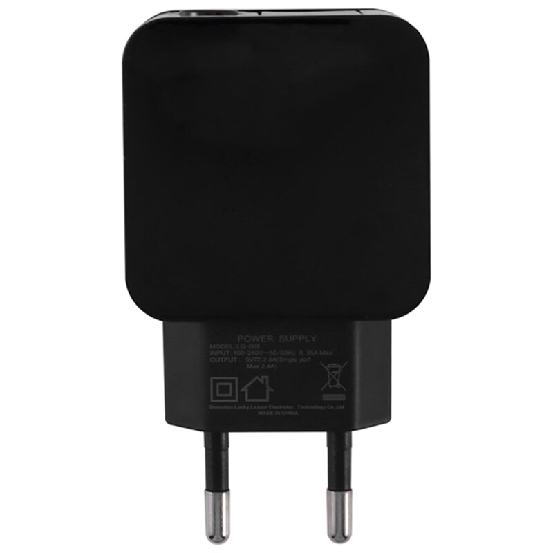 Big 2.4A 2-Port Dual Usb Universal Smart Wall Charger Ac Power Adapter Eu Plug